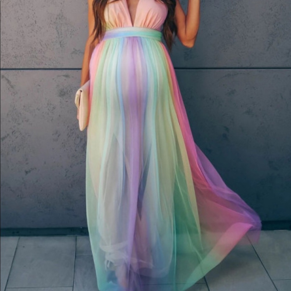Lukalula Rainbow Maternity Dress - Large